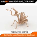 Plasma Insect Praying Mantis MakeCNC SVG DXF PDF CDR 3D puzzle pattern product image
