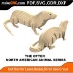Plasma North Am Animals Otter MakeCNC SVG DXF PDF CDR 3D puzzle pattern product image