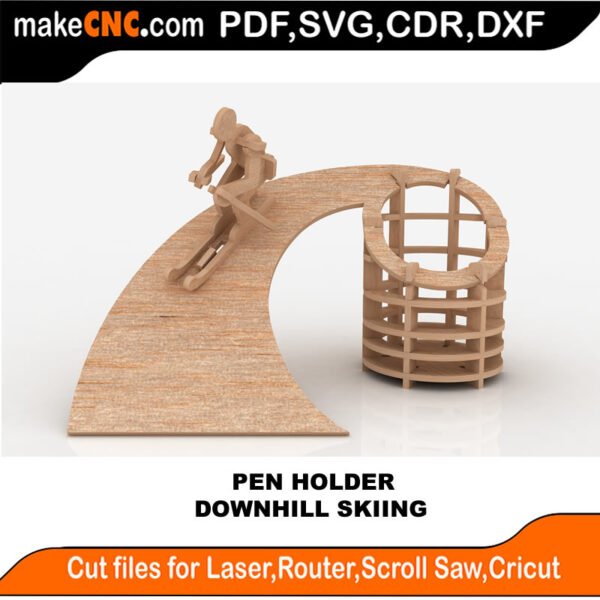 Plasma Pen Set1 Downhill Skiing MakeCNC SVG DXF PDF CDR 3D puzzle pattern product image
