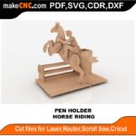 Plasma Pen Set1 Horse Riding MakeCNC SVG DXF PDF CDR 3D puzzle pattern product image