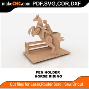 Plasma Pen Set1 Horse Riding MakeCNC SVG DXF PDF CDR 3D puzzle pattern product image