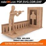 Plasma Pen Set1 Shooting Gallery MakeCNC SVG DXF PDF CDR 3D puzzle pattern product image