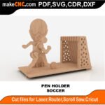 Plasma Pen Set1 Soccer MakeCNC SVG DXF PDF CDR 3D puzzle pattern product image