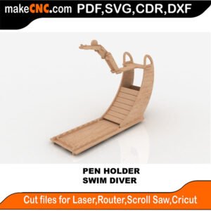 Plasma Pen Set1 Swim Diver MakeCNC SVG DXF PDF CDR 3D puzzle pattern product image