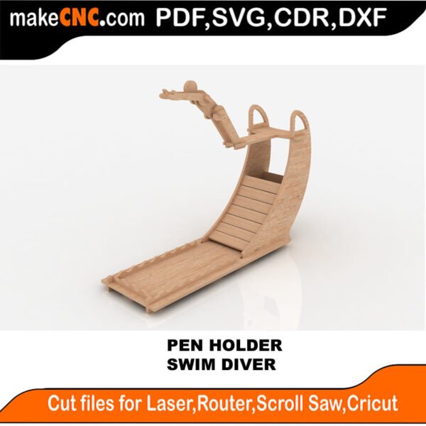 Plasma Pen Set1 Swim Diver MakeCNC SVG DXF PDF CDR 3D puzzle pattern product image