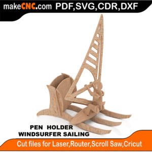 Plasma Pen Set1 Windsurfer Sailing MakeCNC SVG DXF PDF CDR 3D puzzle pattern product image