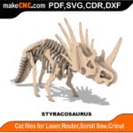 Plasma Styracosaurus Dino Bones MakeCNC SVG DXF PDF CDR 3D puzzle pattern product image