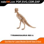 Plasma Tyrannosaurus A Dino Bones MakeCNC SVG DXF PDF CDR 3D puzzle pattern product image