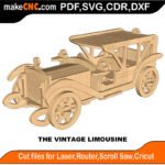 Plasma Vehicle Vintage Limousine MakeCNC SVG DXF PDF CDR 3D puzzle pattern product image