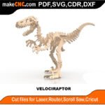 Plasma Velociraptor Dino Bones MakeCNC SVG DXF PDF CDR 3D puzzle pattern product image