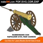 RBG Napoleon Civil War Cannon MakeCNC SVG DXF PDF CDR 3D puzzle pattern product image