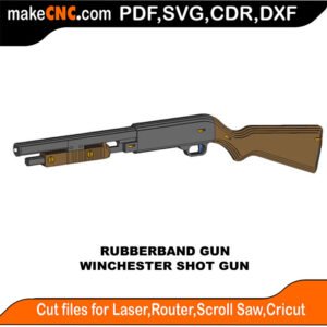 RBG Winchester Shot Gun MakeCNC SVG DXF PDF CDR 3D puzzle pattern product image