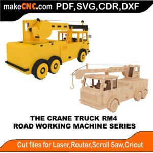 RWM Crane Truck MakeCNC SVG DXF PDF CDR 3D puzzle pattern product image