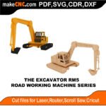 RWM Excavator MakeCNC SVG DXF PDF CDR 3D puzzle pattern product image