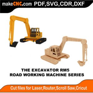 RWM Excavator MakeCNC SVG DXF PDF CDR 3D puzzle pattern product image
