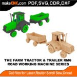 RWM Farm Tractor Trailer MakeCNC SVG DXF PDF CDR 3D puzzle pattern product image