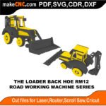RWM Loader Back Hoe MakeCNC SVG DXF PDF CDR 3D puzzle pattern product image