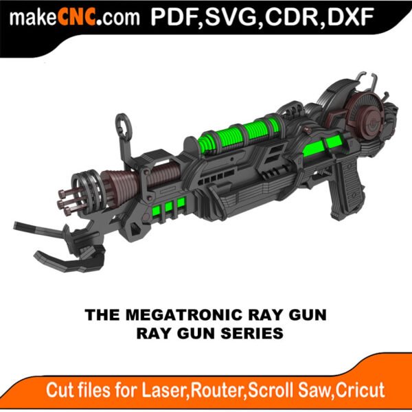 Ray Gun Megatronic Ray Gun MakeCNC SVG DXF PDF CDR 3D puzzle pattern product image