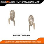 Rocket Design MZST MakeCNC SVG DXF PDF CDR 3D puzzle pattern product image