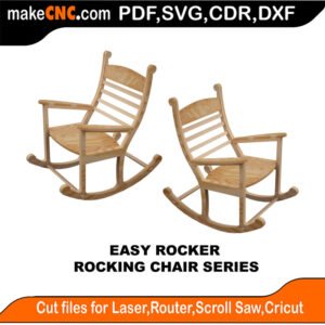 Rocking Chair Easy Rocker MakeCNC SVG DXF PDF CDR 3D puzzle pattern product image