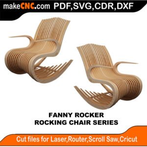 Rocking Chair Fanny Rocker MakeCNC SVG DXF PDF CDR 3D puzzle pattern product image