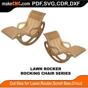 Rocking Chair Lawn Rocker MakeCNC SVG DXF PDF CDR 3D puzzle pattern product image