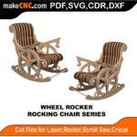 Rocking Chair Wheel Rocker MakeCNC SVG DXF PDF CDR 3D puzzle pattern product image
