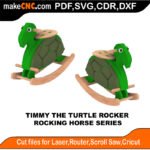 Rocking Horse Timmy Turtle Rocker MakeCNC SVG DXF PDF CDR 3D puzzle pattern product image
