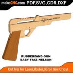 Rubberband Gun Baby Face Nelson MakeCNC SVG DXF PDF CDR 3D puzzle pattern product image