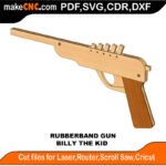 Rubberband Gun Billy the Kid MakeCNC SVG DXF PDF CDR 3D puzzle pattern product image
