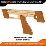 Rubberband Gun Bugsy Siegel MakeCNC SVG DXF PDF CDR 3D puzzle pattern product image