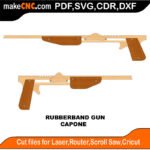 Rubberband Gun Capone MakeCNC SVG DXF PDF CDR 3D puzzle pattern product image