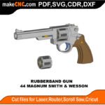 Rubberband Gun Smith Wesson MakeCNC SVG DXF PDF CDR 3D puzzle pattern product image