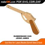 Rubberband Jesse James MakeCNC SVG DXF PDF CDR 3D puzzle pattern product image