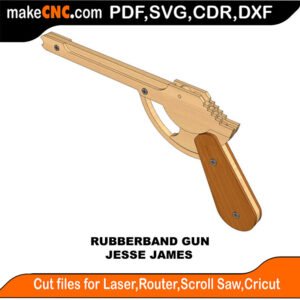Rubberband Jesse James MakeCNC SVG DXF PDF CDR 3D puzzle pattern product image