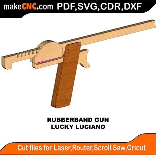 Rubberband Lucky Luciano MakeCNC SVG DXF PDF CDR 3D puzzle pattern product image