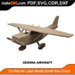 SH Cessna Aircraft MakeCNC SVG DXF PDF CDR 3D puzzle pattern product image