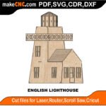 SH English Lighthouse MakeCNC SVG DXF PDF CDR 3D puzzle pattern product image