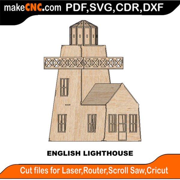 SH English Lighthouse MakeCNC SVG DXF PDF CDR 3D puzzle pattern product image