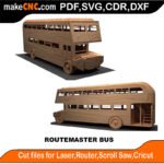 SH Routemaster Bus MakeCNC SVG DXF PDF CDR 3D puzzle pattern product image
