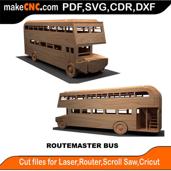 SH Routemaster Bus MakeCNC SVG DXF PDF CDR 3D puzzle pattern product image