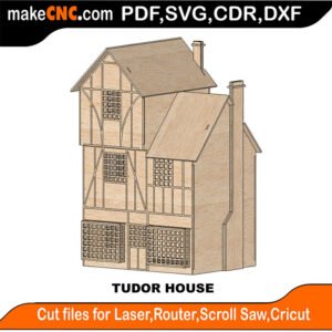 SH Tudor House MakeCNC SVG DXF PDF CDR 3D puzzle pattern product image