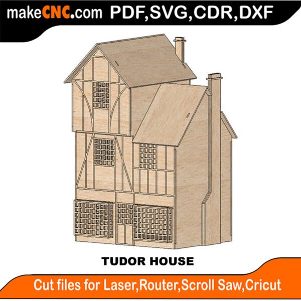 SH Tudor House MakeCNC SVG DXF PDF CDR 3D puzzle pattern product image