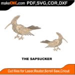 Sapsucker Bird MZST MakeCNC SVG DXF PDF CDR 3D puzzle pattern product image
