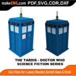 Science Fiction Tardis Doctor Who MakeCNC SVG DXF PDF CDR 3D puzzle pattern product image