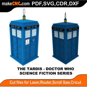 Science Fiction Tardis Doctor Who MakeCNC SVG DXF PDF CDR 3D puzzle pattern product image