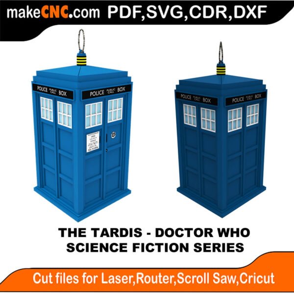 Science Fiction Tardis Doctor Who MakeCNC SVG DXF PDF CDR 3D puzzle pattern product image