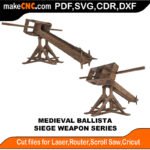 Siege Weapon Medieval Ballista MakeCNC SVG DXF PDF CDR 3D puzzle pattern product image