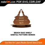 SimpleP Beach Bag Shelf MakeCNC SVG DXF PDF CDR 3D puzzle pattern product image