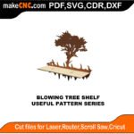 SimpleP Blowing Tree Shelf MakeCNC SVG DXF PDF CDR 3D puzzle pattern product image